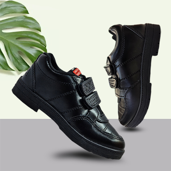 Velcro Black School Shoes