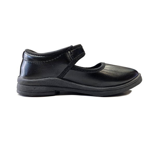 Velcro Black School Shoes For Girls