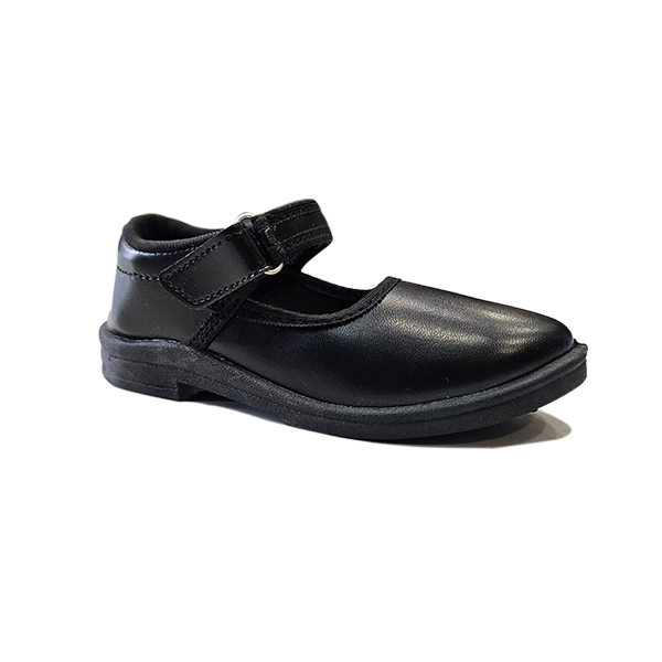 Velcro Black School Shoes For Girls